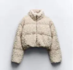 ZARA クロップドフェイクボアキルティングジャケット