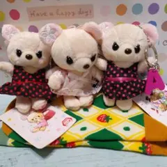 ガーリーベア ストラップ3体セット