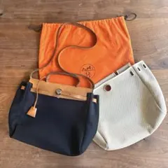 HERMES エルメス エールバッグ PM ブラック／ベージュ ハンドバッグのサムネイル