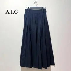 A.I.C 紺色 スカート レディース 夏 シンプル ネイビー カジュアルのサムネイル