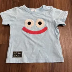 ドラクエ　スライム　顔　水色　Tシャツ　80のサムネイル