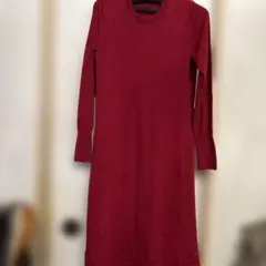 ユニクロ❣️ニット 원피스 レッド 長袖