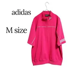 adidasハーフジップゴルフウェア半袖M ピンク