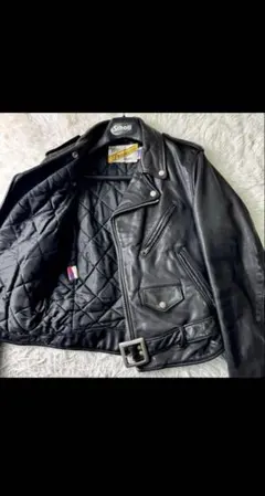 Schott ダブルライダースジャケット ブラック　118モデル