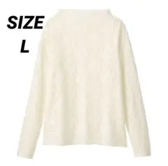 お値下げ中✨️【未使用】GU ハイネックストレッチレースT シャツ