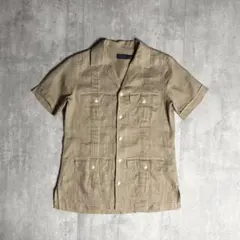 【Polo Ralph Lauren】リネン100 キューバシャツ　開襟シャツ
