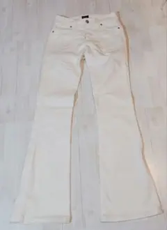 h0010　Y2K SOMETHING Venus Jean デニムフレアXS白のサムネイル