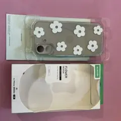 【未使用近】ELECOM iPhone17 花柄ソフトケース ホワイト