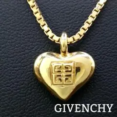 美品✨GIVENCHYジバンシィ、ハートGロゴラインストーンネックレス_818 
