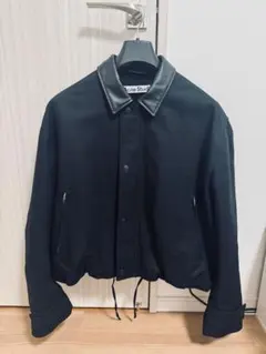 Acne Studios レザーカラーボンバージャケット ブラック 46