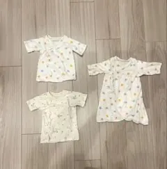 ミキハウス 新生児3点セット ツーウェイオール 短肌着 コンビ肌着 50