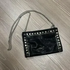 ZARA スタッズクロスボディバッグ　ショルダーバッグ　ポシェット　ミニバッグ