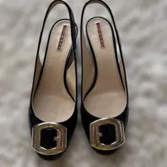 PRADA 黒 バックストラップ　パンプス　38のサムネイル