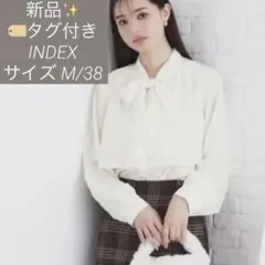 新品タグ付き✨INDEX レイヤードボウタイブラウス M 38 003