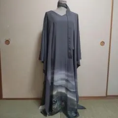 正絹 手描き 作家物 訪問着 着物リメイク ロングドレス セミオーダーのサムネイル