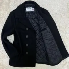 439【希少40 XL相当】米国製 ショット ピーコート メンズ ブラック