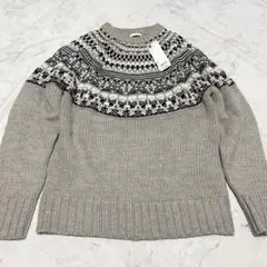 新品GU ローゲージノルディックセーター S ジーユー　ニット