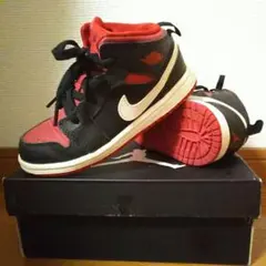 キッズ☆JORDAN 1 MID BTつま黒BRED赤NIKE AIR白16cm
