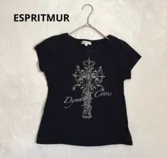 【ESPRITMUR】クロス モチーフ ラインストーン Tシャツ ブラック Lのサムネイル