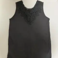 スタジオクリップ　レース　タンクトップ　濃いグレー　Lサイズ　美品