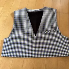 ZARA チェック柄 Vネック ベスト Mサイズ