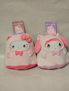 新品・未使用　サンリオ ハローキティ マイメロディぬいぐるみポーチ 2点セット