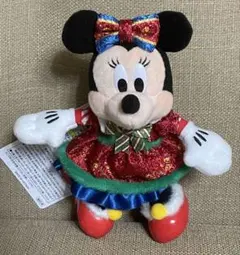 【新品・タグ付き】ミニーマウス クリスマス　ぬいぐるみバッジ　2025