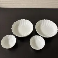 未使用 臼杵焼 オーバル 2枚 小皿 豆皿 茶托 ホワイト 白 和食器 