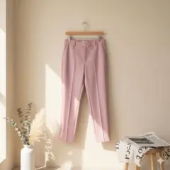 PLST ピンク スラックス スティックパンツ　コットンブレンド