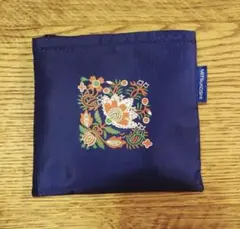 MITSUKOSHI エコバッグ 折りたたみ 花柄 ネイビーのサムネイル