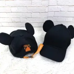 【2個セット】ディズニーランド まとめ売り ミッキー 耳付き 黒キャップ 帽子