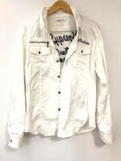 semantitdesign ホワイト長袖シャツ　メンズ　上着　ジャケットシャツ