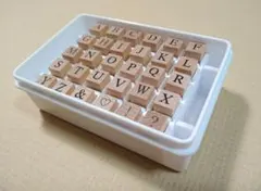 木製アルファベットスタンプセット B　コラージュ　ハンドメイド　匿名配送