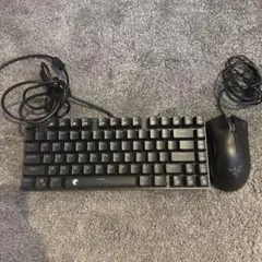 e元素キーボード〔ブラック青軸〕&レイザーマウス2個セット