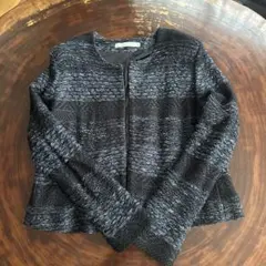 ノーカラーツイードジャケット