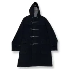 バーバリー　ブラックレーベル　ダッフルコート　チェック　黒　グレー　メンズ　M