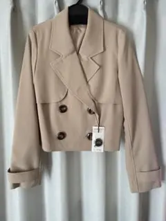 ベージュ ダブルブレストジャケット Mサイズ