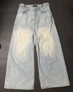 【MASON PRINCE 】サイドベルト　ワイドフレアデニムパンツ