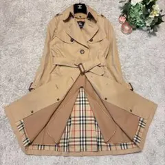 【美品】バーバリーロンドン　シングルトレンチコートS ライナー付きベージュ