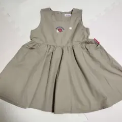 【美品】MIKI HOUSE ベージュ ノースリーブワンピース 110 秋冬
