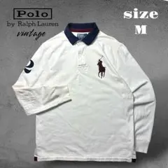 ポロ ラルフローレン ラガーシャツ M ビッグポニー 刺繍 カスタムフィット