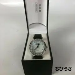ABISTE アビステ 腕時計 ラインストーンベゼル 黒革ベルトのサムネイル