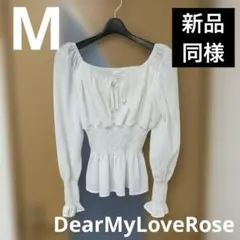 DearMyLoveRoseスモッキングデザインフリルシャーリングリボンブラウスのサムネイル