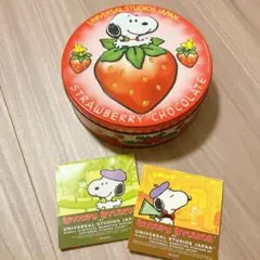 ユニバ　スヌーピー　イチゴ　缶　メモ　セット