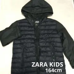 ザラ ダウンコート中綿コートブラックシンプル 164cm
