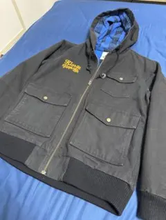 ［希少］X-LARGE ブラック ジャンパー Lサイズ　インナーブルーチェック