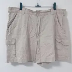 カーゴショートパンツ【L】ベージュ カジュアル 多ポケット メンズ レディース