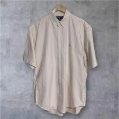 90s ラルフローレン BLAKE 半袖ボタンダウンシャツ 薄オレンジ Lサイズ