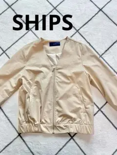SHIPS ベージュ ノーカラージャケット