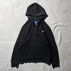 【Y8438】.adidas パーカー　フーディー　サイズM ブラック